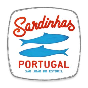 sardinen konserve sommer strand sardinhas portugal - Viereckiger Kühlschrankmagnet - Weiß - Vorne