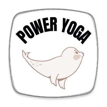 Power Yoga Seehund - Viereckiger Kühlschrankmagnet - Weiß - Vorne