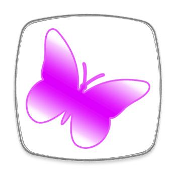 Papillon - Magnet carré - blanc - Devant