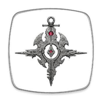 Sacred Fragment Kreuz Symbol – Mystisches Sigil - Viereckiger Kühlschrankmagnet - Weiß - Vorne
