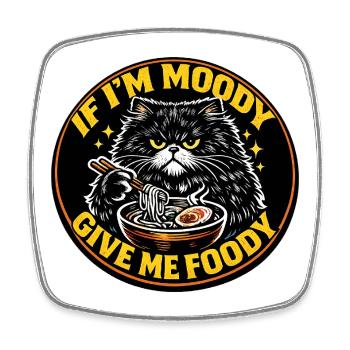 Mood Katze Ramen Spruch Essen Geschenk - Viereckiger Kühlschrankmagnet - Weiß - Vorne