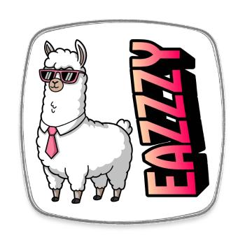 Lama im Anzug mit Pink-Sonnenbrille - Viereckiger Kühlschrankmagnet - Weiß - Vorne