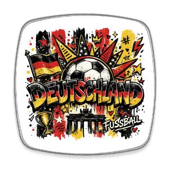 Deutschland Fußball Graffiti StreeArt - Viereckiger Kühlschrankmagnet - Weiß - Vorne