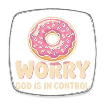 La foi en donut : Dieu contrôle - Magnet carré - blanc - Devant