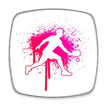 Idée cadeau pour un tournoi de pickleball pour l’anniversaire - Magnet carré - blanc - Devant