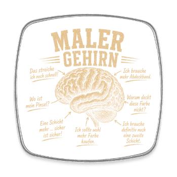 Maler Gehirn Humor Shirt - Viereckiger Kühlschrankmagnet - Weiß - Vorne