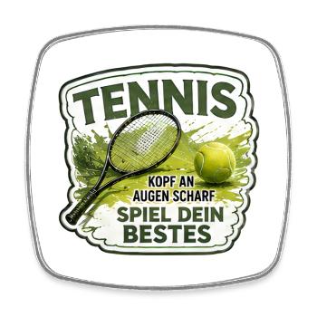 Tennis – Spiel dein Bestes - Viereckiger Kühlschrankmagnet - Weiß - Vorne