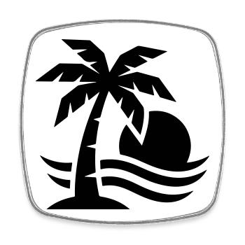 Palm Tree Beach Sun - Square fridge magnet - white - Front