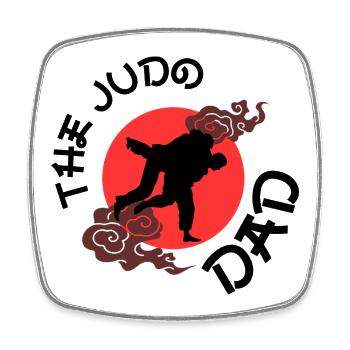 the Judo Dad - Magnet carré - blanc - Devant
