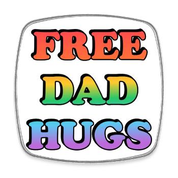 Kostenlose Papa-Umarmungen Regenbogen-Tee LGBT-Stolz - Viereckiger Kühlschrankmagnet - Weiß - Vorne