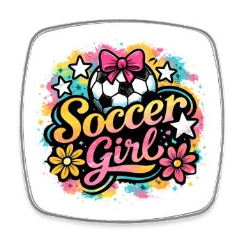 Football féminin - Magnet carré - blanc - Devant