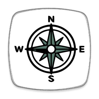 Kompass Navigation Wandern Pfadfinder Outdoor - Viereckiger Kühlschrankmagnet - Weiß - Vorne