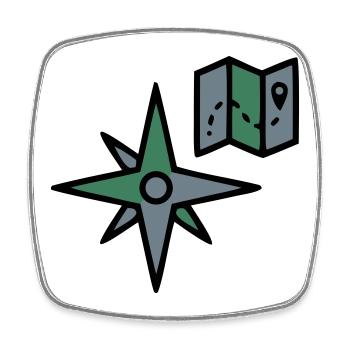 Kompass Landkarte Wandern Geocaching Survival - Viereckiger Kühlschrankmagnet - Weiß - Vorne