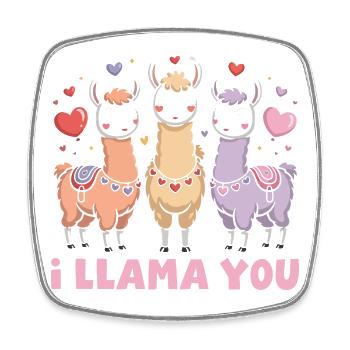 Retro Heart Valentine's Day Design Love - Square fridge magnet - white - Front