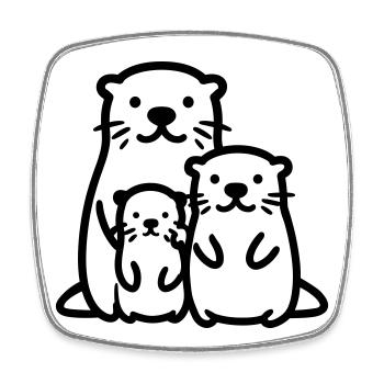 Loutre - Magnet carré - blanc - Devant