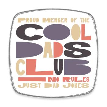 Cool Dads Club - Papa Vatertag Geschenk - Viereckiger Kühlschrankmagnet - Weiß - Vorne