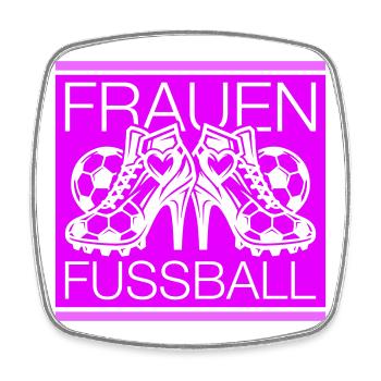 Frauenfussball Fussballschuhe Symbol - Viereckiger Kühlschrankmagnet - Weiß - Vorne