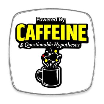 Kaffeechemie: Koffein Molekül Becher - Viereckiger Kühlschrankmagnet - Weiß - Vorne