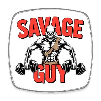 Squelette de gymnase sauvage - Magnet carré - blanc - Devant