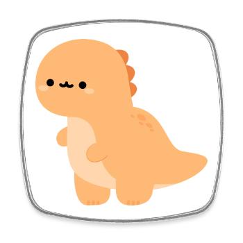 Baby Tyrannosaurus rex Teddy - Square fridge magnet - white - Front