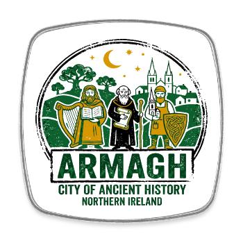 Armagh Northern Ireland Local Cultural Heritage - Viereckiger Kühlschrankmagnet - Weiß - Vorne