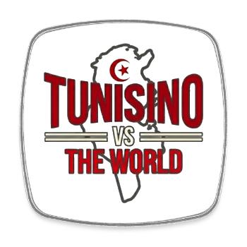 Tunisino Vs The World - Tunisian Pride Streetwear - Magnet carré - blanc - Devant
