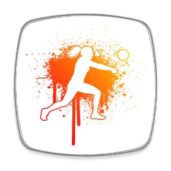 The ball players and fistball fit together - Square fridge magnet - white - Front