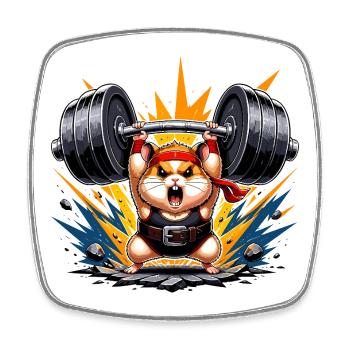 Battle hamster power symbol - Square fridge magnet - white - Front