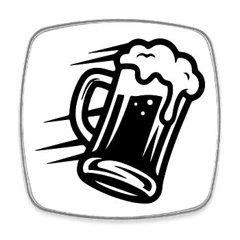 Bier Bierglas Symbol - Viereckiger Kühlschrankmagnet - Weiß - Vorne