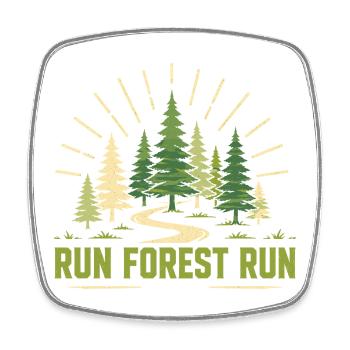 Trailrunning – Run Forest Run - Viereckiger Kühlschrankmagnet - Weiß - Vorne