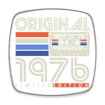 Original 1976 Vintage Retro Geburtstag Geschenk  - Viereckiger Kühlschrankmagnet - Weiß - Vorne