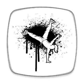 Geschenkidee für eine Breakdancerin mit Breakdance - Viereckiger Kühlschrankmagnet - Weiß - Vorne