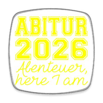 ABI 2026 - Viereckiger Kühlschrankmagnet - Weiß - Vorne