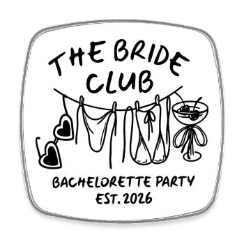 Bachelor Party 2026 Bridal Shirt - Square fridge magnet - white - Front