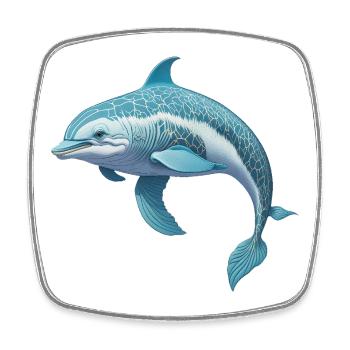 Dolphin - Square fridge magnet - white - Front