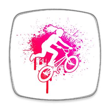 Idée cadeau pour le BMX pour le rider de freestyle - Magnet carré - blanc - Devant