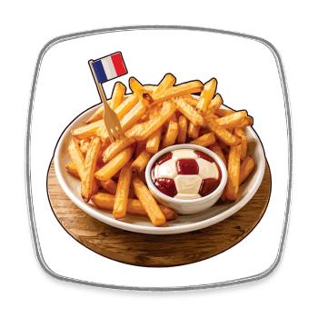 Frites foot et soirée de match - Viereckiger Kühlschrankmagnet - Weiß - Vorne