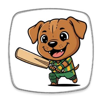 Motif de dessin animé chiot grillon drôle - Magnet carré - blanc - Devant