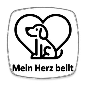 Herz Hundemotiv Liebe zum Tier - Viereckiger Kühlschrankmagnet - Weiß - Vorne