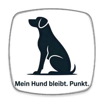 Sitzender Hund Silhouette – Loyaler Eindruck - Viereckiger Kühlschrankmagnet - Weiß - Vorne