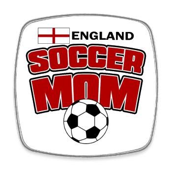 England Football Mom | Soccer Mom - Square fridge magnet - white - Front