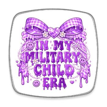 Military Child Era Lila | Militair Kindergeschenk - Viereckiger Kühlschrankmagnet - Weiß - Vorne