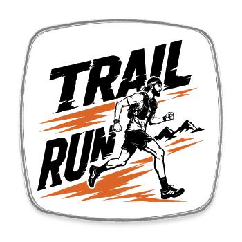 Trail Run - Square fridge magnet - white - Front