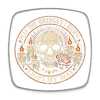 Gothic Skeleton Skull Zitat Rock-Humor - Viereckiger Kühlschrankmagnet - Weiß - Vorne