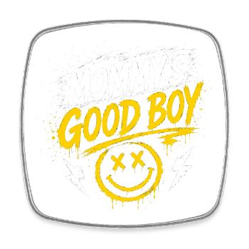 Mommy's Good Boy - Graffiti Smiley - Viereckiger Kühlschrankmagnet - Weiß - Vorne