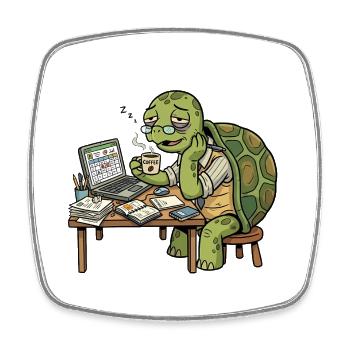 Tortue d’Humeur du lundi - Magnet carré - blanc - Devant