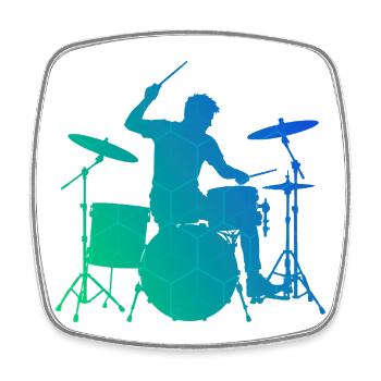 Geschenkidee für den Musiker mit Schlagzeugspielen - Viereckiger Kühlschrankmagnet - Weiß - Vorne