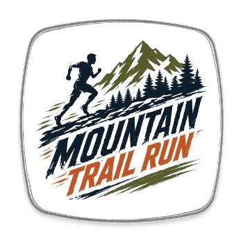 Mountain Trail Run - Viereckiger Kühlschrankmagnet - Weiß - Vorne