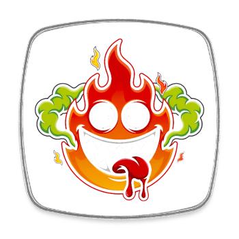 Crazy Fire Monster - Square fridge magnet - white - Front