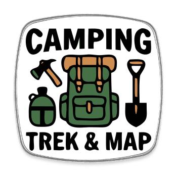 Rucksack Trekking Wandern Camping Pfadfinder - Viereckiger Kühlschrankmagnet - Weiß - Vorne